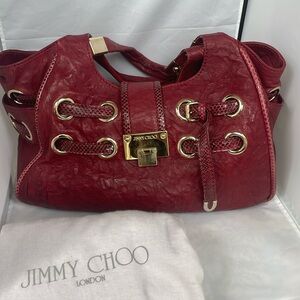 Jimmy Choo 'Ramona Hobo' Red Python Satchel